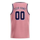 Custom Light Pink & Navy Colors Design Sports Basketball Jersey