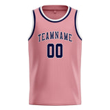 Custom Light Pink & Navy Colors Design Sports Basketball Jersey