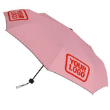 Custom Light Pink Orange Red Automatic Umbrella