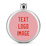 Custom Light Pink Orange Red Hip Flask