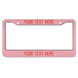 Custom Light Pink Orange Red License Plate Frame