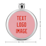 Custom Light Pink Orange Red Hip Flask