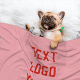 Custom Light Pink Orange Red Pet Blanket