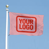 Custom Light Pink Orange Red Flag