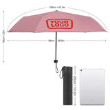 Custom Light Pink Orange Red Automatic Umbrella