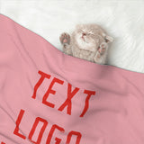 Custom Light Pink Orange Red Pet Blanket