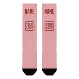Custom Light Pink Coral Red Knee-High Sock