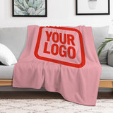 Custom Light Pink Orange Red Blanket