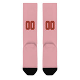 Custom Light Pink Coral Red Knee-High Sock