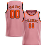 Custom Light Pink & Orange Red Colors Design Sports Basketball Jersey