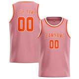 Custom Light Pink & Orange Red Colors Design Sports Basketball Jersey