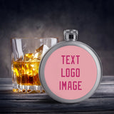 Custom Light Pink Pink Hip Flask