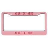 Custom Light Pink Red License Plate Frame