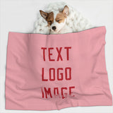 Custom Light Pink Red Pet Blanket