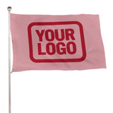 Custom Light Pink Red Flag