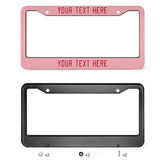 Custom Light Pink Red License Plate Frame