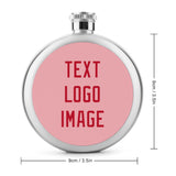 Custom Light Pink Red Hip Flask