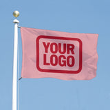 Custom Light Pink Red Flag