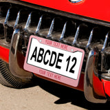 Custom Light Pink Red License Plate Frame
