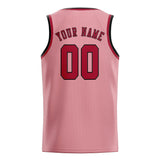 Custom Light Pink & Red Colors Design Sports Basketball Jersey