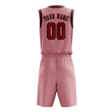 Custom Light Pink Red Basketball Set