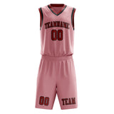 Custom Light Pink Red Basketball Set