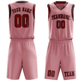 Custom Light Pink Red Basketball Set