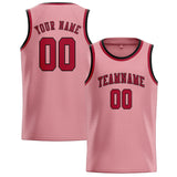 Custom Light Pink & Red Colors Design Sports Basketball Jersey
