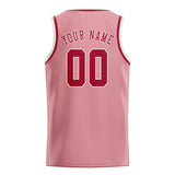 Custom Light Pink & Red Colors Design Sports Basketball Jersey