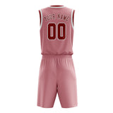 Custom Light Pink Red Basketball Set