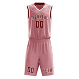 Custom Light Pink Red Basketball Set