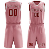 Custom Light Pink Red Basketball Set