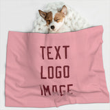 Custom Light Pink Crimson Red Pet Blanket