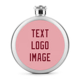 Custom Light Pink Crimson Red Hip Flask