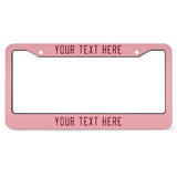 Custom Light Pink Crimson Red License Plate Frame