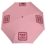 Custom Light Pink Crimson Red Automatic Umbrella