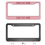 Custom Light Pink Crimson Red License Plate Frame