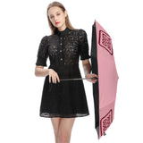 Custom Light Pink Crimson Red Automatic Umbrella