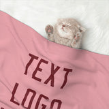 Custom Light Pink Crimson Red Pet Blanket