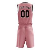 Custom Light Pink Crimson Red Basketball Set