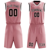 Custom Light Pink Crimson Red Basketball Set