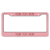 Custom Light Pink Coral Red License Plate Frame