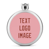 Custom Light Pink Coral Red Hip Flask