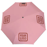 Custom Light Pink Coral Red Automatic Umbrella