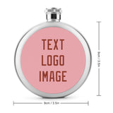 Custom Light Pink Coral Red Hip Flask