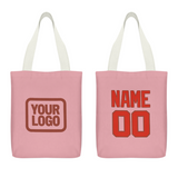 Custom Light Pink Orange Red Canvas Tote Bag