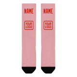 Custom Light Pink Orange Red Knee-High Sock