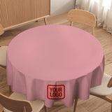 Custom Light Pink Orange Red Round Table Cloth