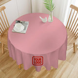Custom Light Pink Orange Red Round Table Cloth