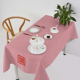 Custom Light Pink Coral Red Square Table Cloth